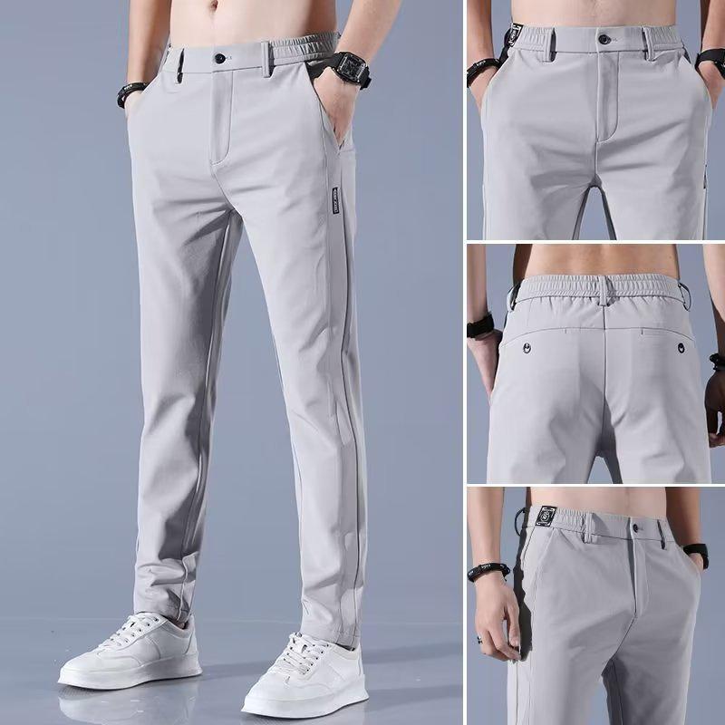Ice Silk Men's 2023 Lightweight Loose Fit Sports Trousers - Summer Casual & Business Style