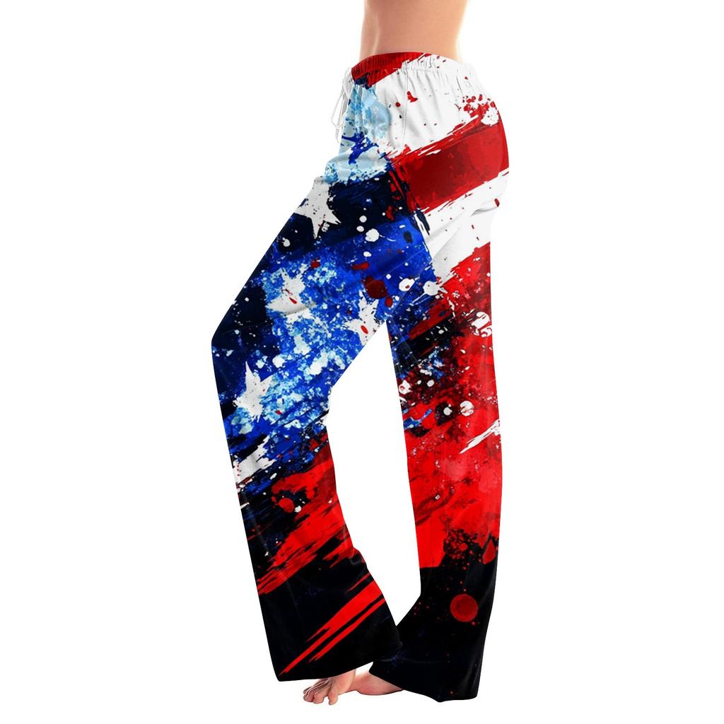 Damenmode Locker Lässig Unabhängigkeitstag Print Schlaghose