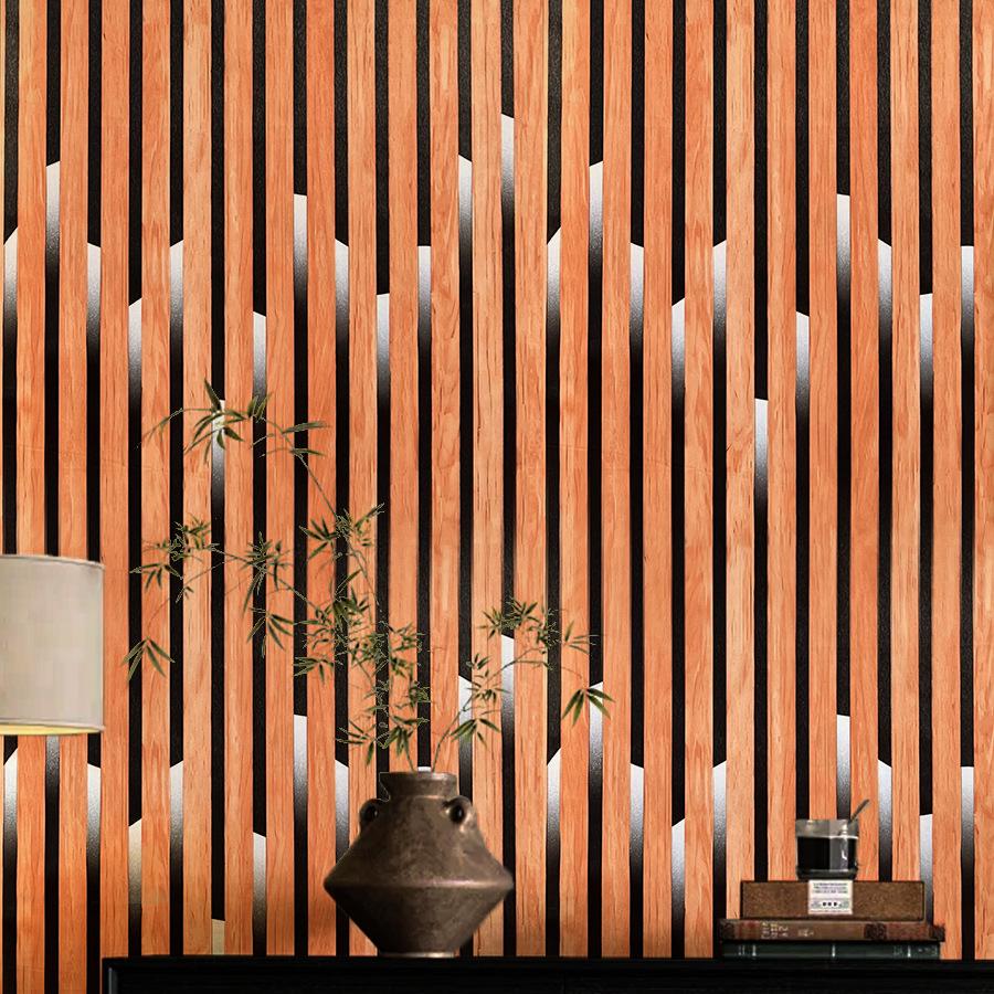 3D Wood Grain Self-Adhesive Wallpaper for Living Room Decoration