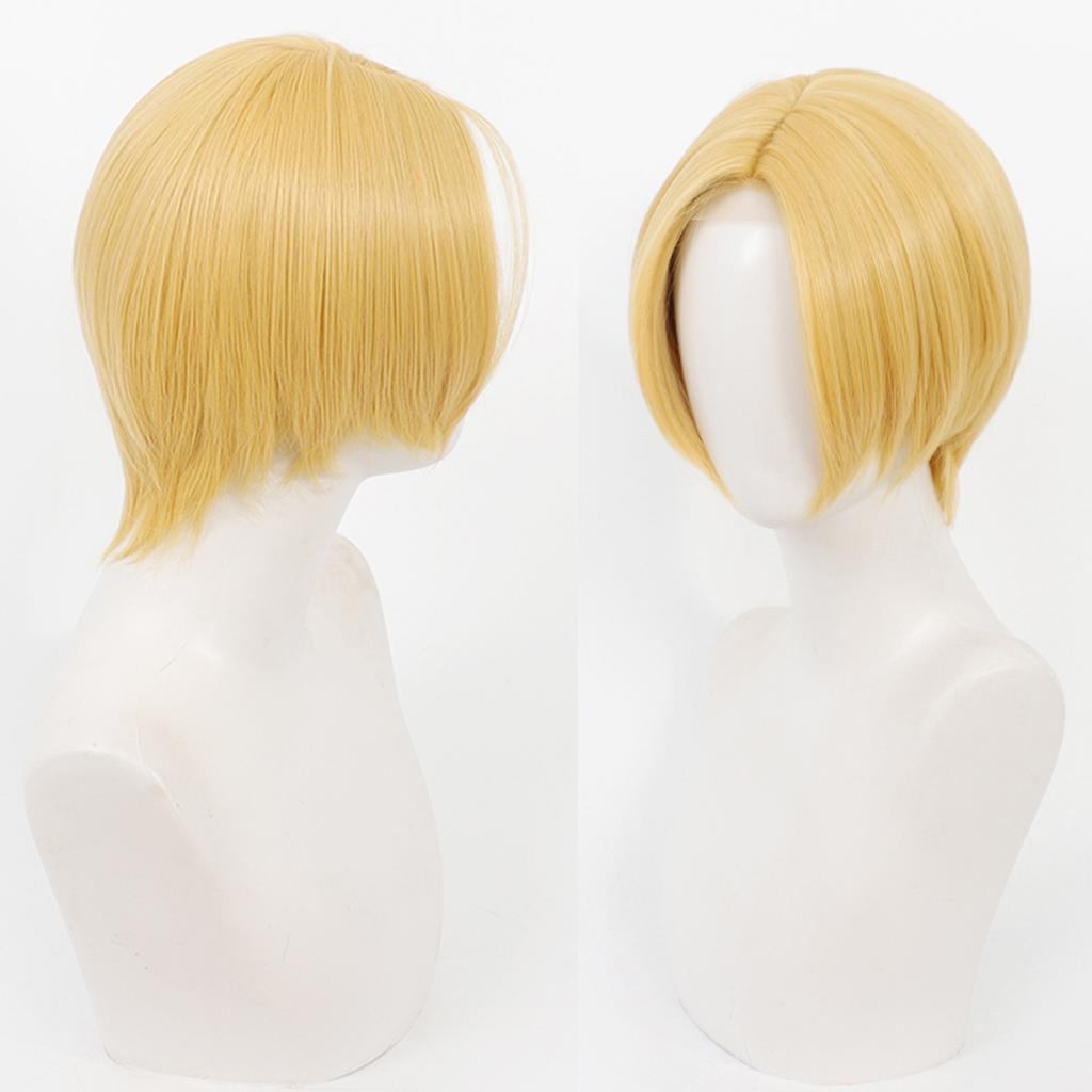 14 Zoll Cosplay Perücke Universelle Synthetische Spitzenfront-Perücke Kurze Anime-Perücke Mittelscheitel Gerade Cosplay-Perücke Mit Pony für den Alltag