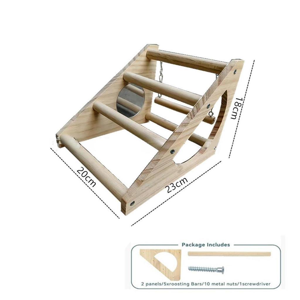 Chick Perch Wooden Roosting Bar Vertical Stand Coop Training Toy Bird Cage Parrot Enrichment for Chickens and Small Birds