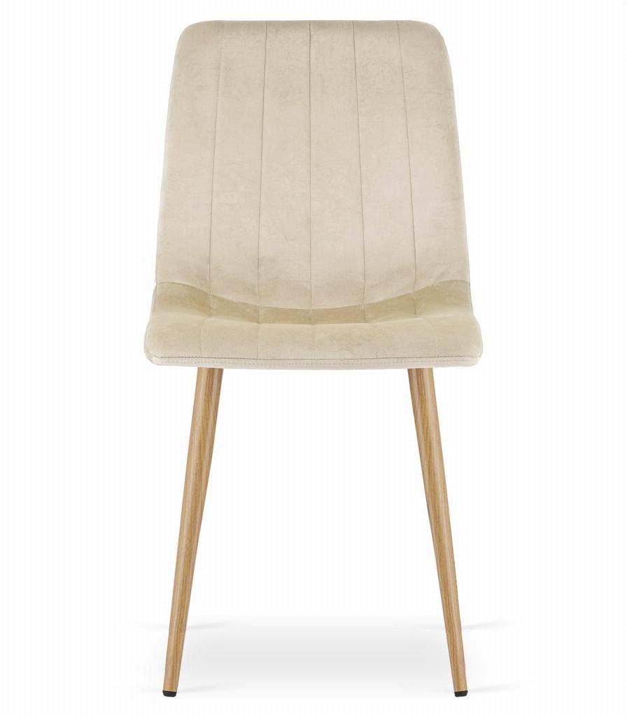Lava Chair - Light Beige Velvet / Wood-Colored Legs X 4