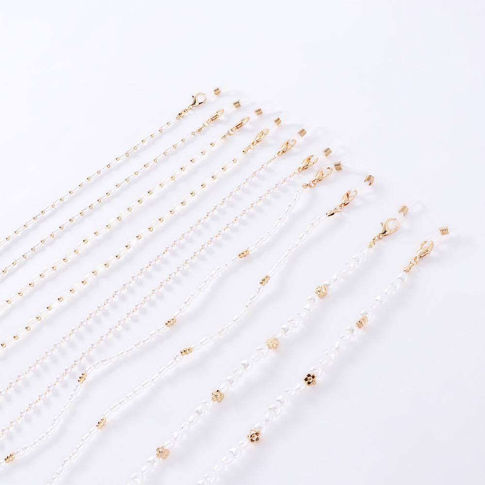 Women Eyewear Jewelry Metal Men Reading Glasses Chain Face Mask Necklace Glasses Clips Pearl Chain