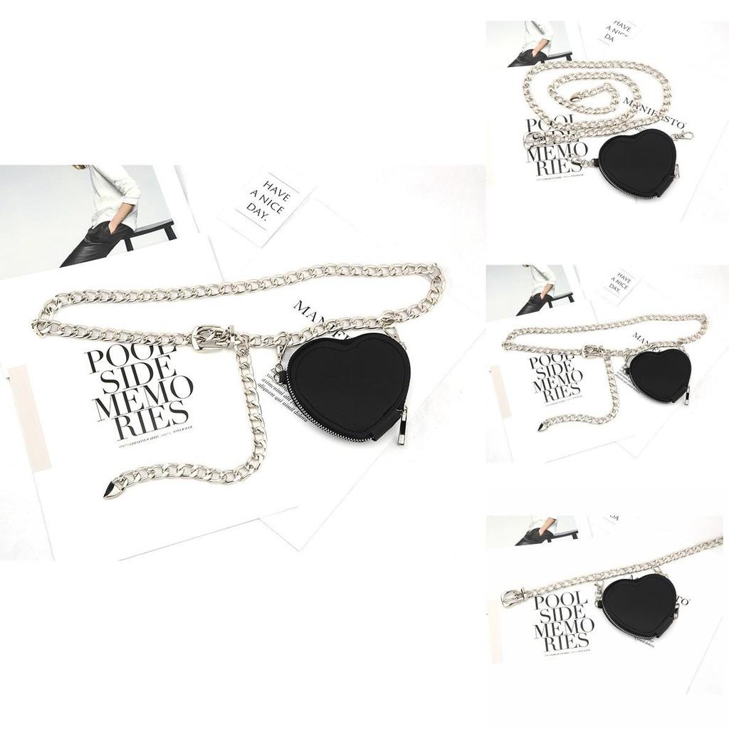 Fashion Metal Women Waist Chain With Detachable Heart Shaped Bag Pendant For Women Casual Use