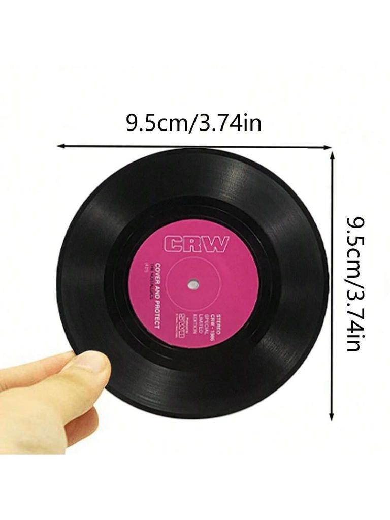 6 adet Retro Vinil Plak Bardak Altlığı Kaymaz Kahve Bardak Altlığı Isıya Dayanıklı Müzik İçecek Kupa Matı Masa Amerikan Servisi Dekor