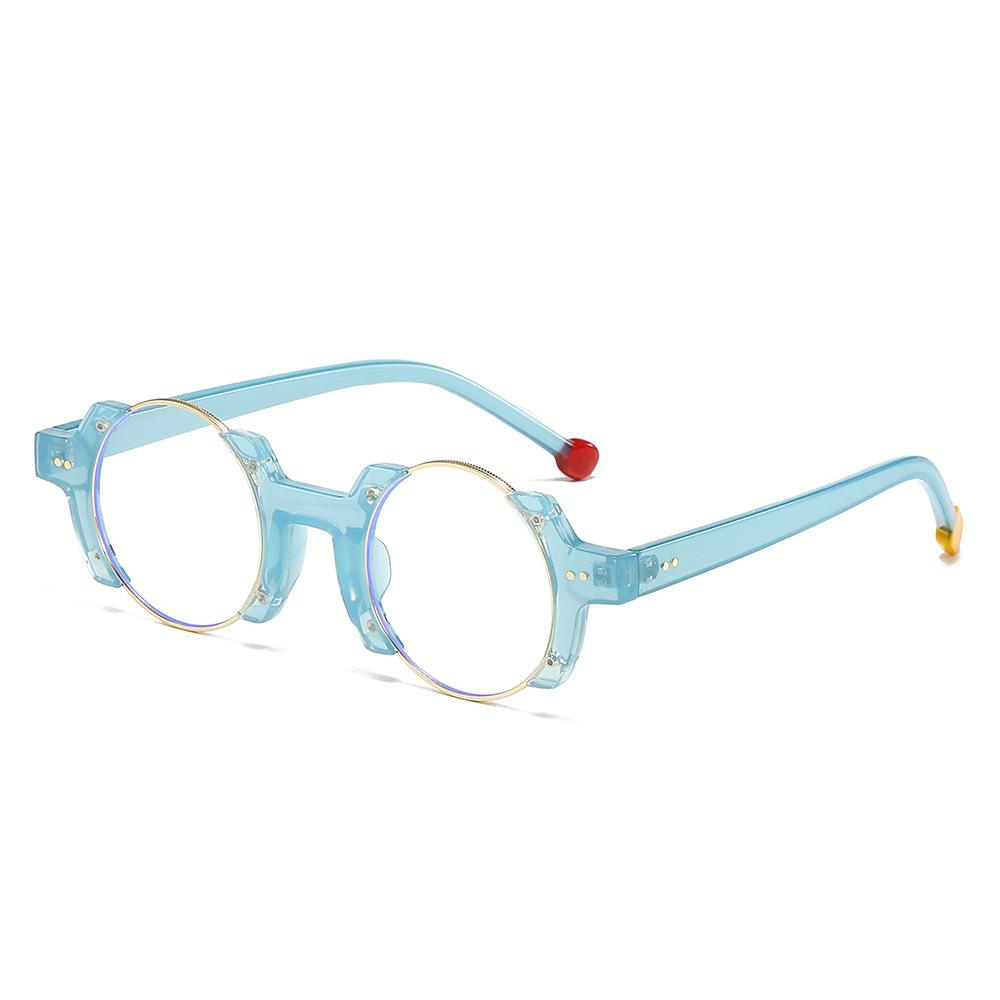 25 Cross-Border Italian Brand Color Matching Irregular Frame Hip-Hop Trend Decorative Frame Glasses Frame