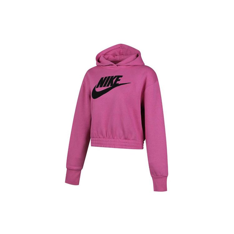 Nike Sportswear Logo Print Hoodie Women Tops Purple CJ2035-691