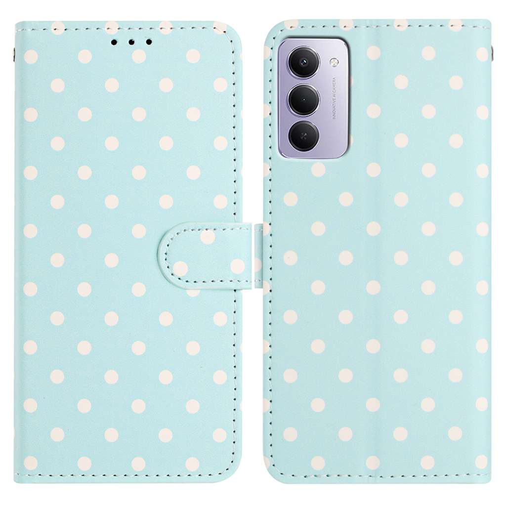 

For Xiaomi Redmi 15 5G (Global) (169mm) Leather Case Polka Dot Pattern Wallet Stand Folio Phone Cover