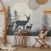 Fun-L039 Cartoon Forest Elk Bedroom Living Room Home Background Wall Landscaping Decorative Wall Stickers