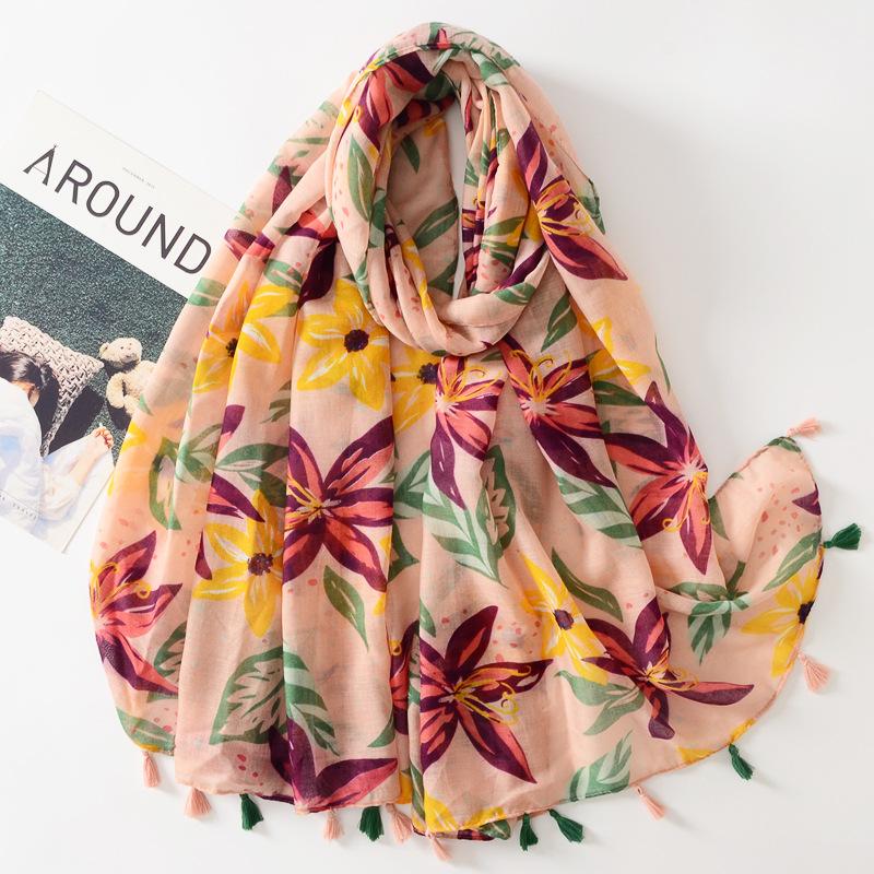 Autumn Fashion Aztec Geometric Tassel Viscose Shawl Scarf Lady High Quality Wrap Pashmina Stole Bufandas Muslim Hijab Sjaal