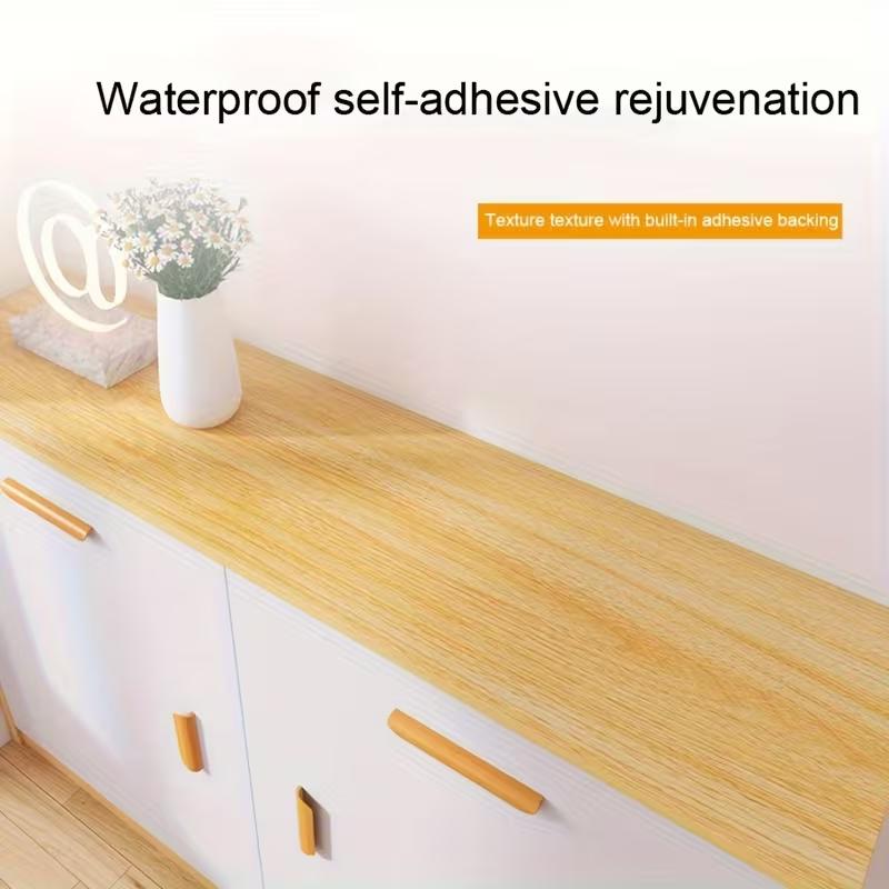 1PC 5mx15cm Self-adhesive PVC Waterproof Wood Waist Line Wallpaper Skirting Line Wall Border Stickers Home Decor
