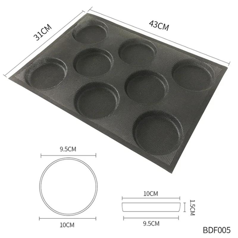 Silicone Bun Bread Forms Non Stick Baking Sheets Perforated Hamburger Molds Baking Muffin Pan Tray Cake Accessories