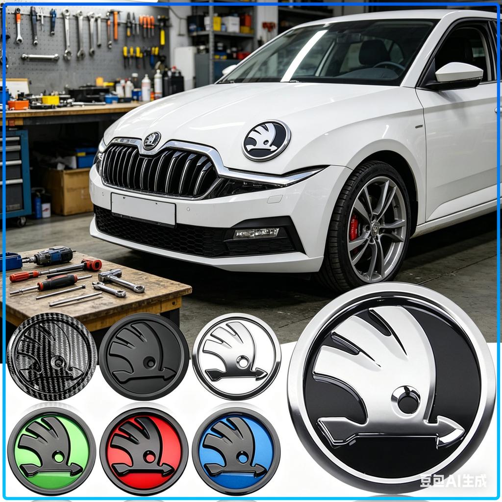 1Pcs Car Hood Front Bonnet Grill Rear Trunk Emblem Logo Badge Decal For Skoda Octavia Fabia Kamiq Kapoq Kodiaq Rapid SCALA Superb
