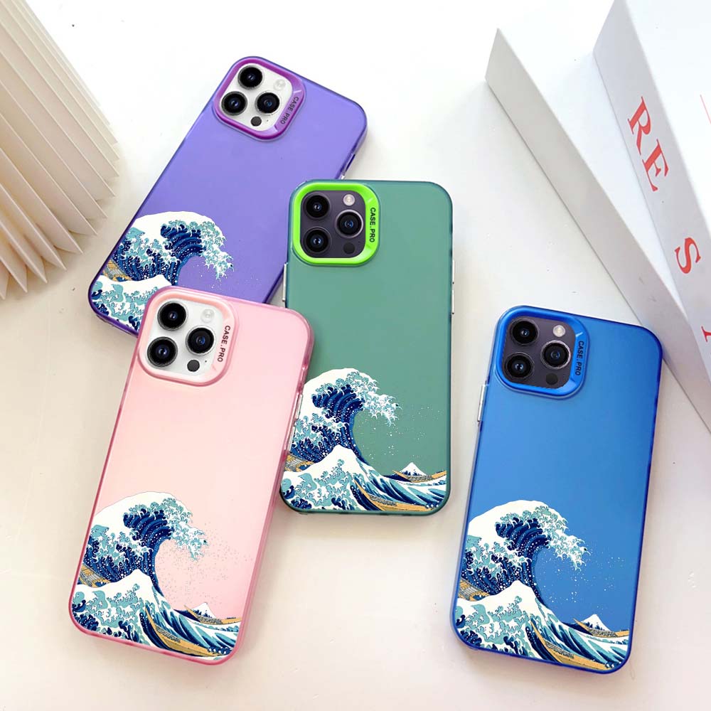 

Чехол для телефона N66 Wave с мягкой каймой для Apple iPhone 15 14 13 Pro Max 11 12 XR XS Max 7 8 Plus, твердая задняя крышка