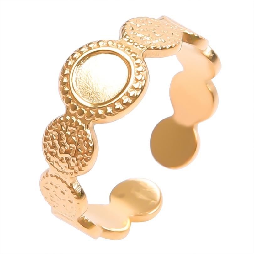 6pcs/lot Gold Plated Stainless Steel Base Rings Settings DIY Blank Knuckle Rings for Women Jewelry Charms Never Fade Wholesale