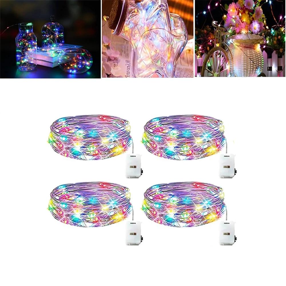 4Pack LED Fairy String Lights 2M/20 LEDs Battery Operated 3 Mode Lamp for Bottle Christmas Tree Wedding Balcony Party Decoration