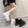 Thick-soled Lace-up Martin Boots Women's Autumn and Winter New Leather Women's Boots Comfortable Soft-soled Women's Medium Boots Children