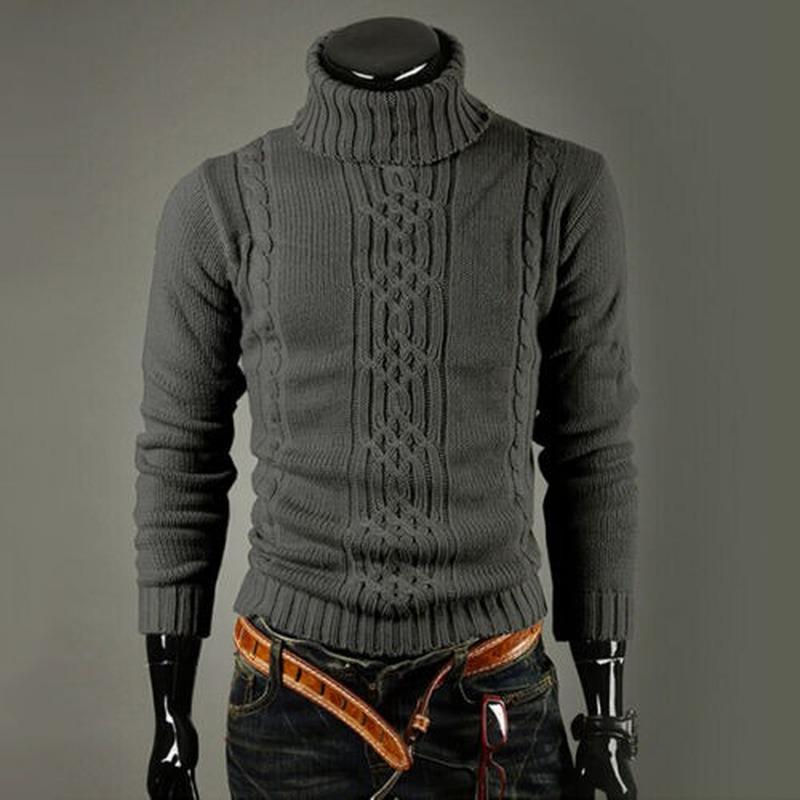 high neck woolen sweater for men