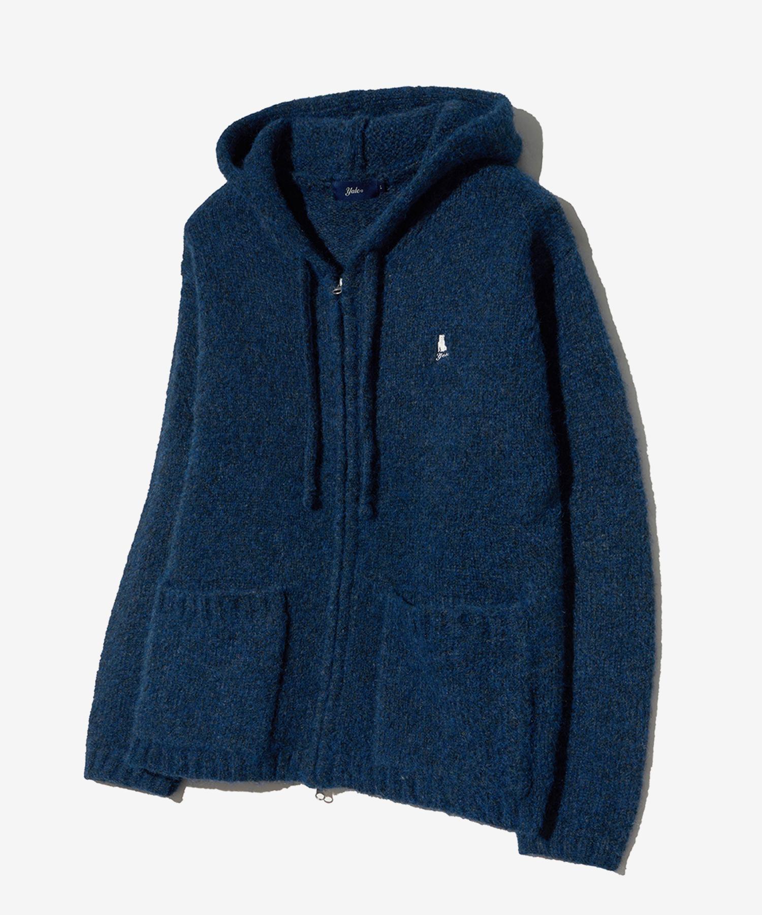 Yale Hairy Knit Zip-Up Hoodie_Navy Navy/L