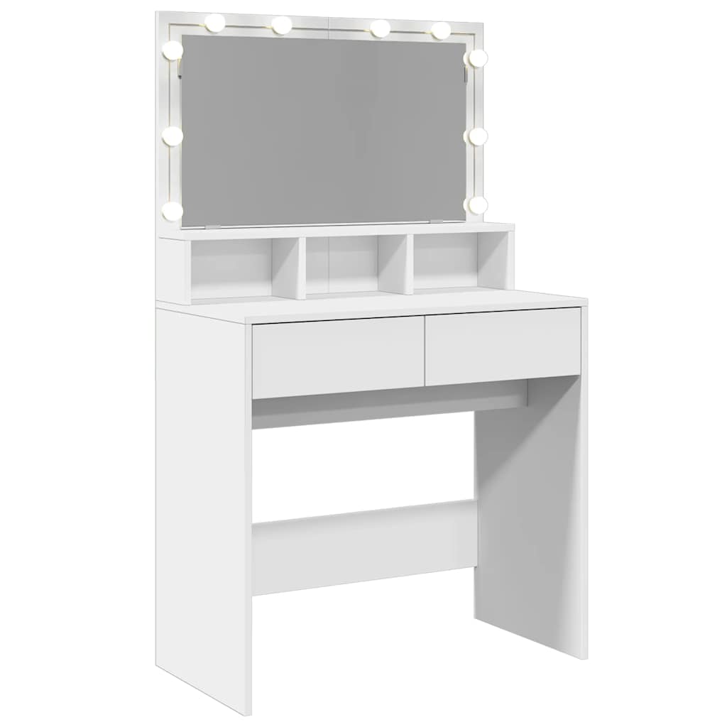 Makeup Table with LED Lighting White 80 X 41 X 134.5 Cm