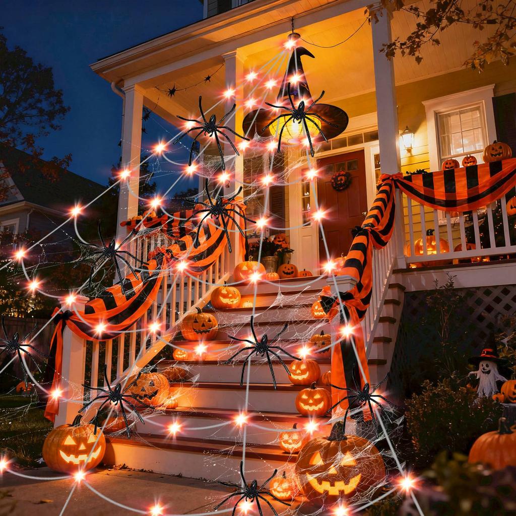 Halloween Web Light Decoration 250 LED Web Halloween Decoration Outdoor Halloween Web