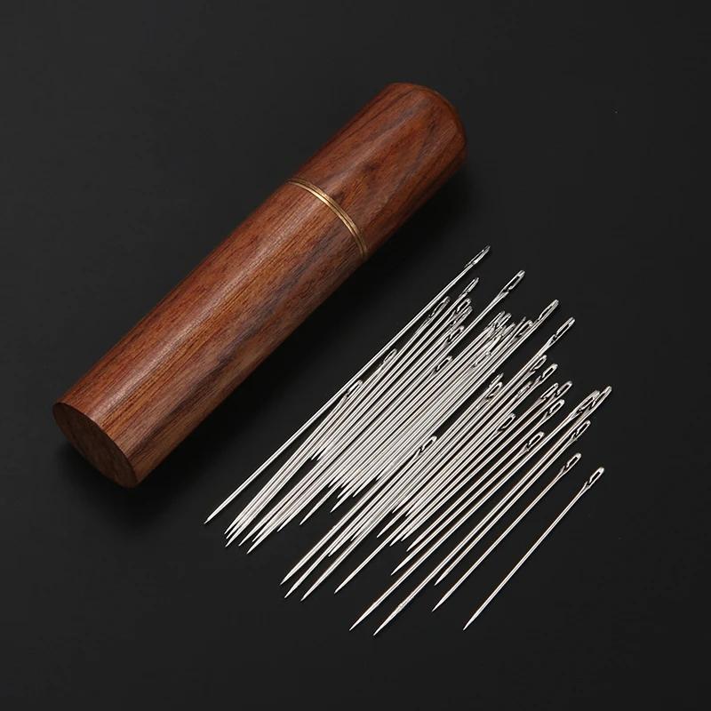Home SelfThreadingNeedle 30Pcs Side Hole Blind Sewing Needles Stainless Steel Elderly Needles Hand Sewing Stitching Pin