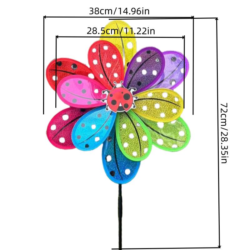 Colorful Glitter Insect Double-Layer Pinwheel Outdoor Toys