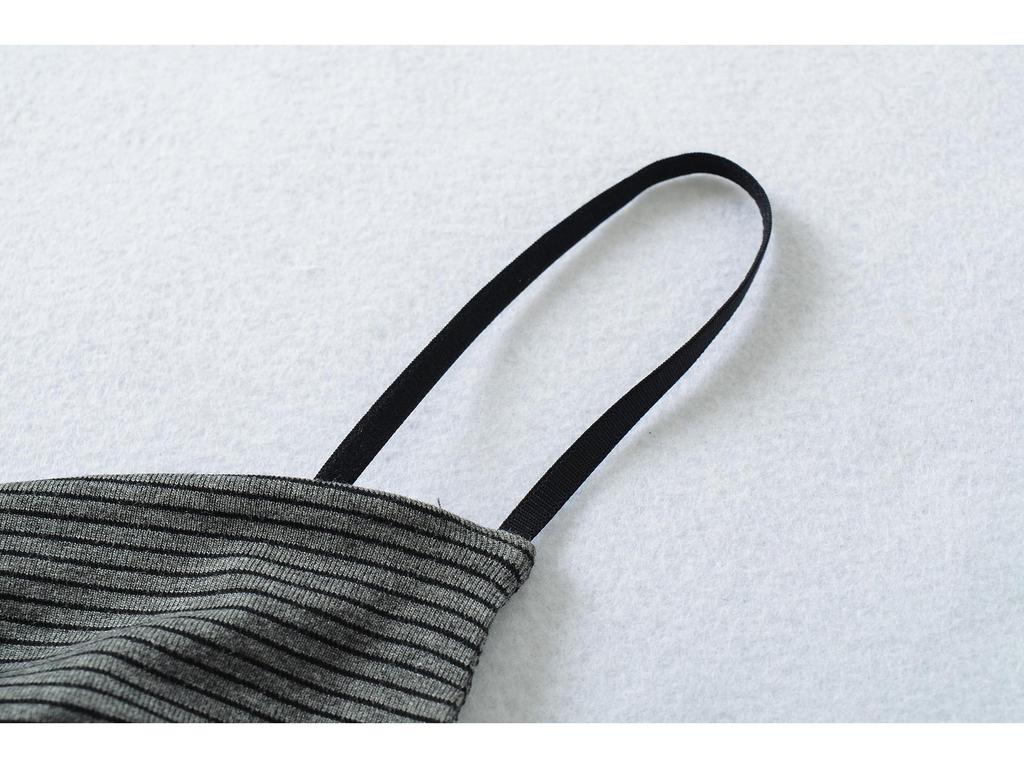 Women's Summer Three-Color Striped Camisole - Slim Fit, Stylish Back, Trendy American Style, Knitted Design