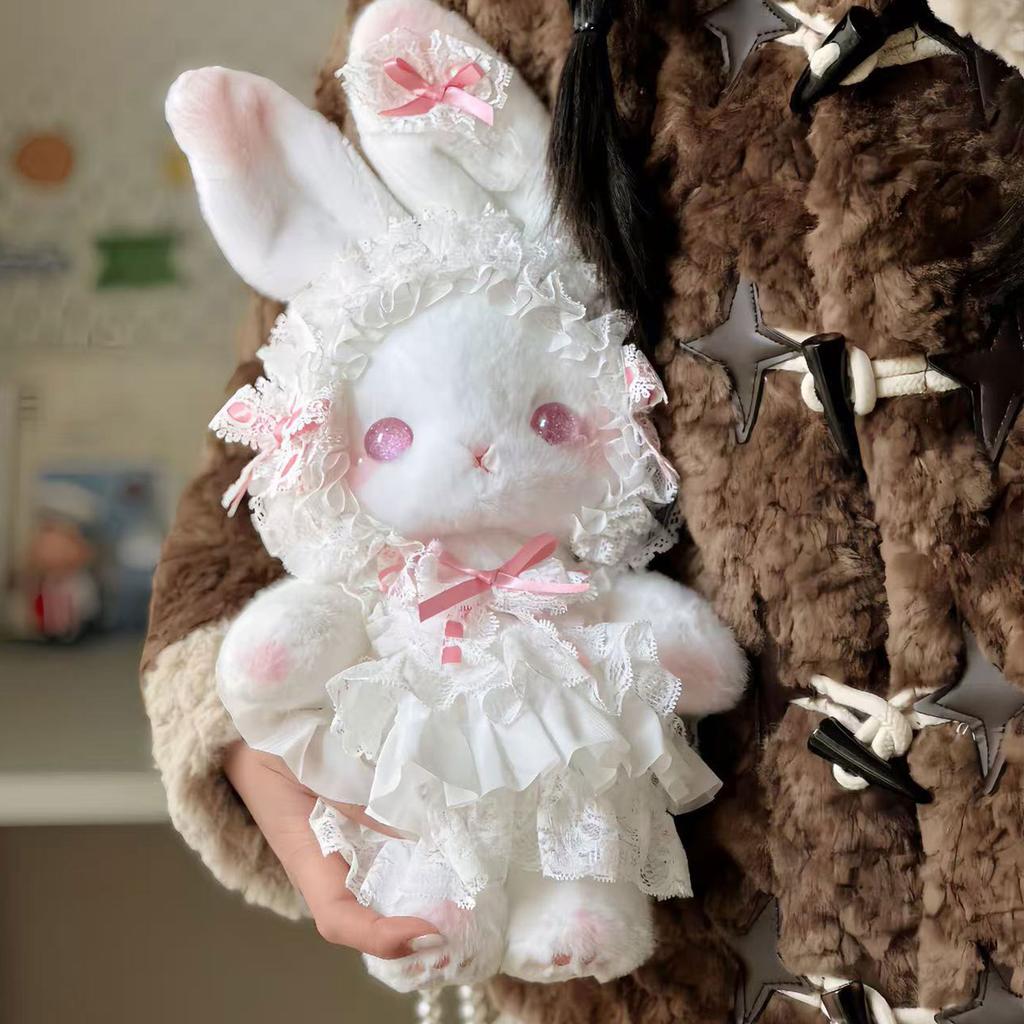 Cute Rabbit Plush Crossbody Bag Lolita Style Girls Kids Daily Shoulder Backpack
