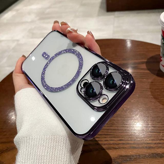 For Magsafe Wireless Charging Luxury Pc Hard Case For Iphone 12 13 14 Pro Max Plus With Lens Protection Magnetic Clear Cover