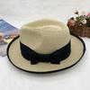 straw jazz hat for Men's and Women's Handmade Woven Sunshade Jazz Straw Hat with Summer Hat Binding and Color Matching Design