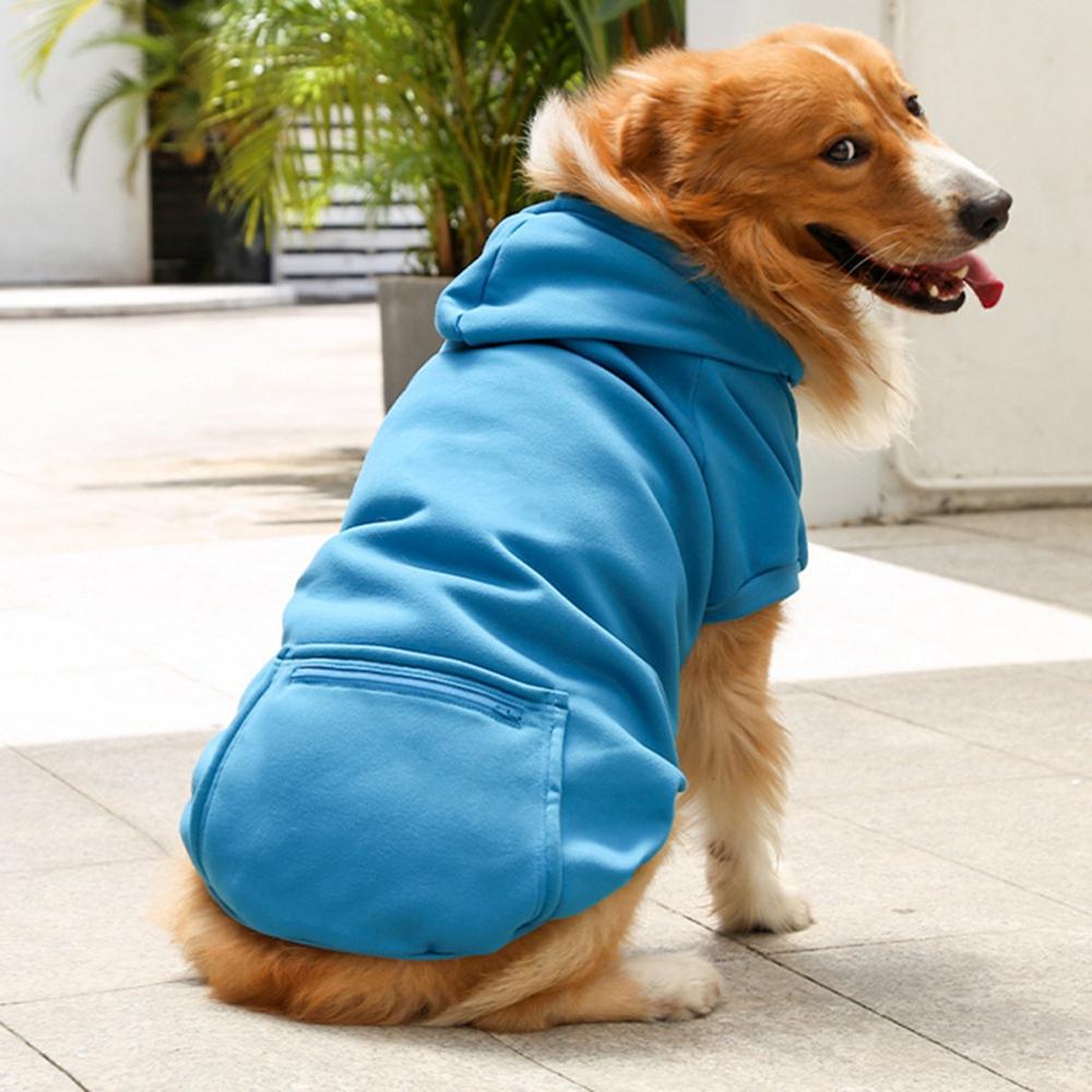 Fashion Dog Clothing Autumn Winter Small Pet Clothes Thickening Warm Solid Color Two-Feet Hooded Wweater Casual Pet Products