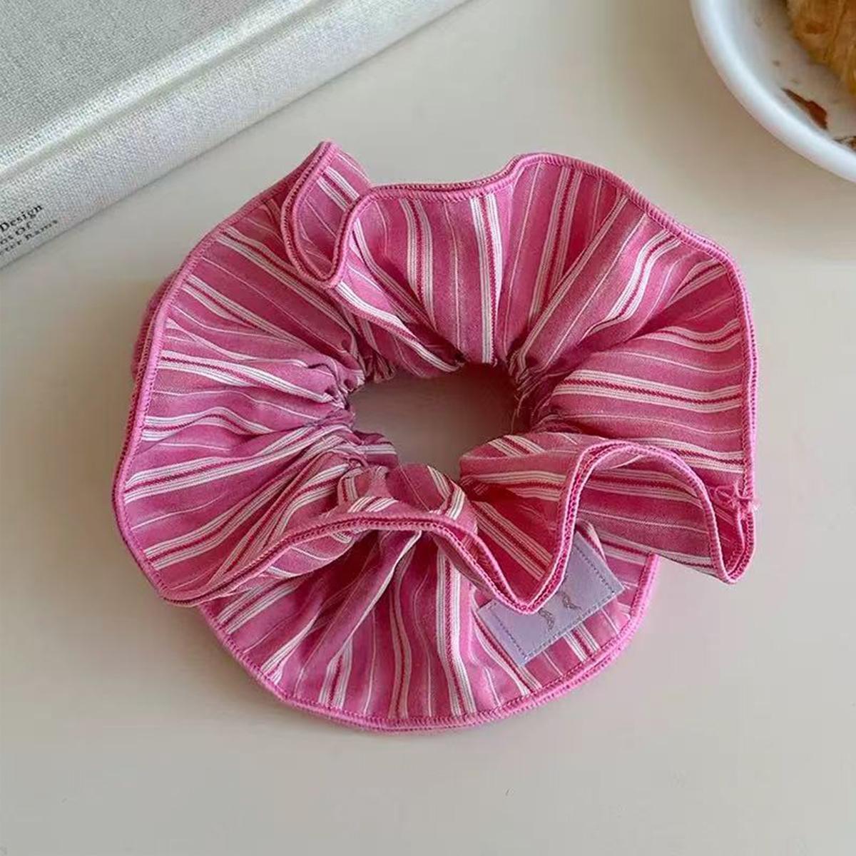 

1 шт. корейское полосатое кольцо для волос в виде толстой кишки, высококачественная модная простая резинка-пучок и повязка для высокого хвоста, подходит для повседневного использования