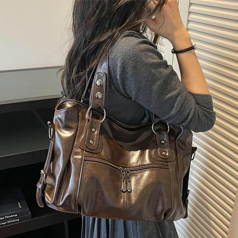 Fashion Faux Leather Handbag Women's Zipper Pockets Crossbody Bag Large Capacity Work Shopping and Meeting Friends Ladies' Holiday Gifts