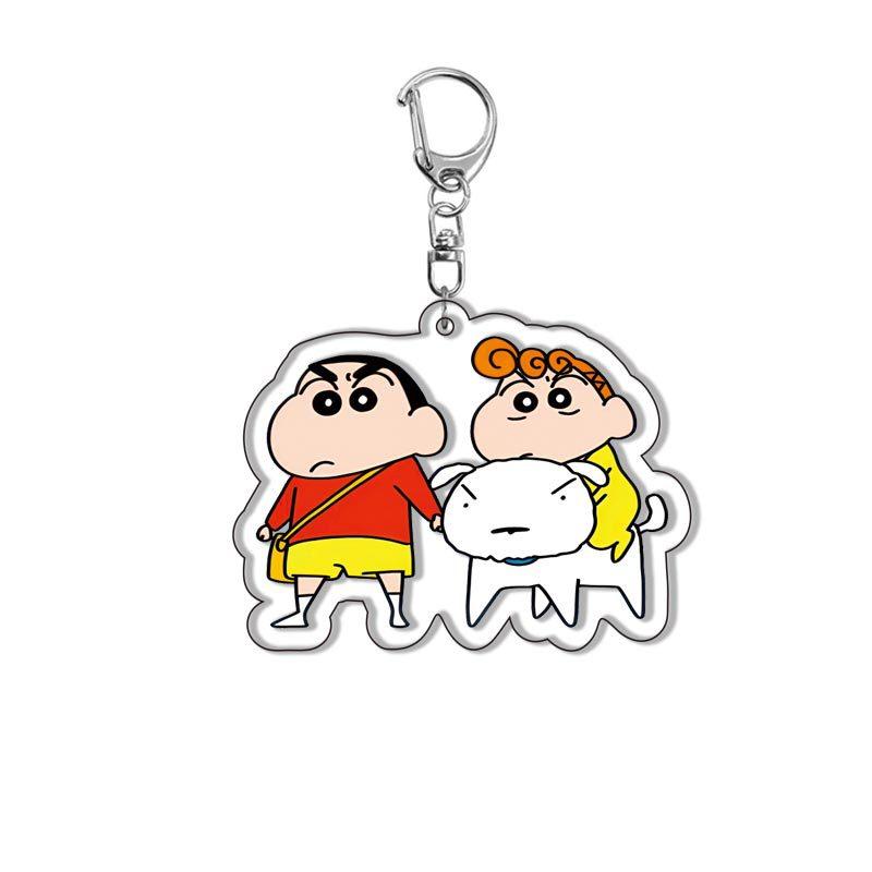 Crayon Shin-chan Acrylic Double Sided Keychain Shinnosuke Nohara Misae Nohara Cartoon Charm Anime Peripherals Cute Cartoon