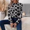 Round Neck 3D Printed Leopard Print Pattern Top Fashionable Casual Long Sleeved Women's Sweatshirts