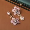 Exquisite Flower Drop Earrings Crystal Vintage Earrings Fashion Flower Rhinestone Earrings  Party