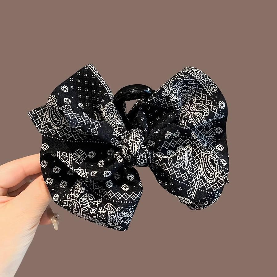 Fugitive Princess Satin Bow Hair Claw Clip - Elegant Updo Accessory