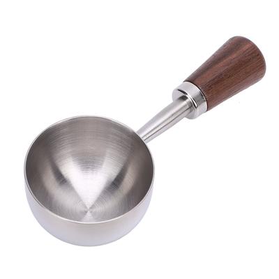 Coffee Scoop Vintage Bean Tea Measuring Spoon Retro 304 Stainless Steel Short Wooden Handle Kitchen Utensil for Serving