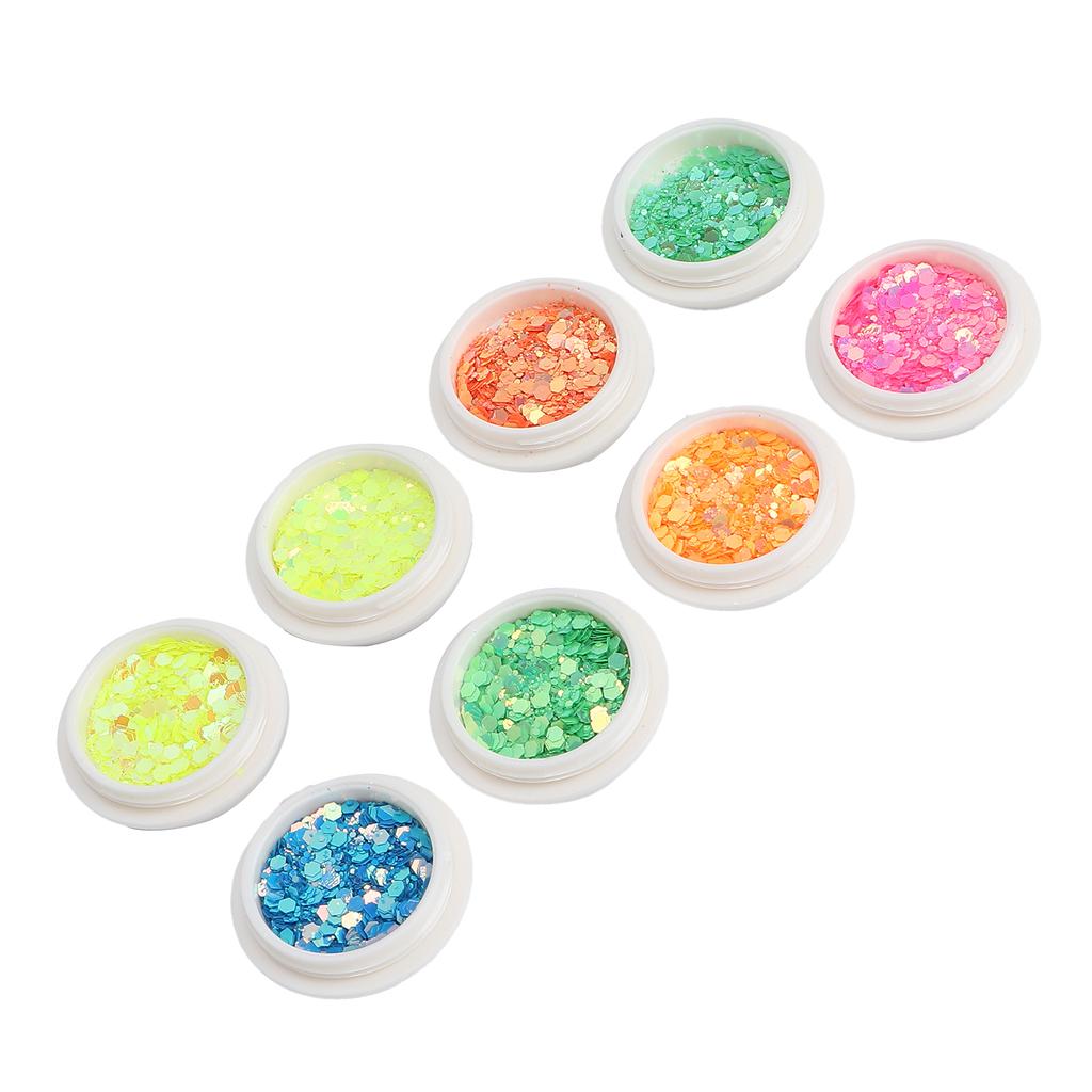8 Boxes Nail Glitters Sequin Set Mixed Flakes Sparkly Shiny Nail Art Glitter Decorations
