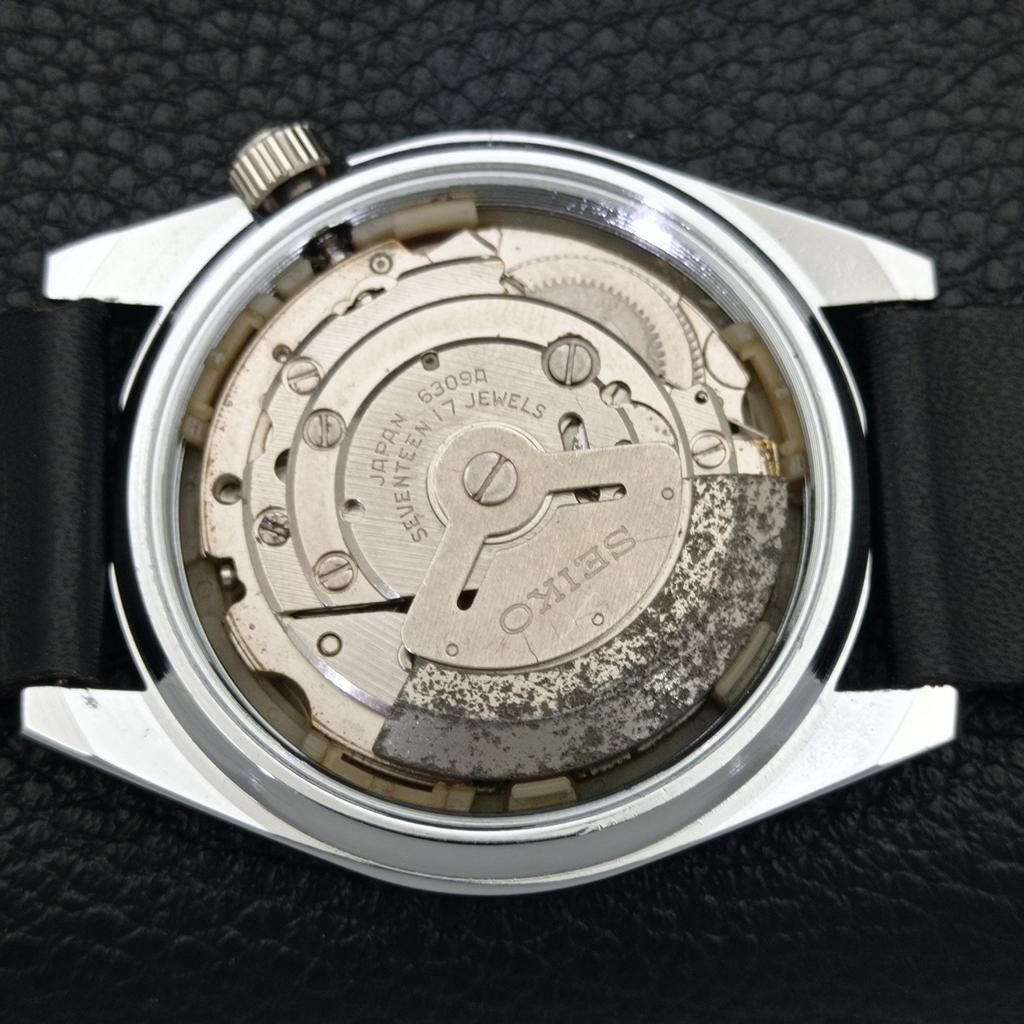 MENS VINTAGE SEIKO 5 AUTOMATIC REFURBISHED JAPAN BLACK DIAL WATCH A440428-4 Sk-a440428