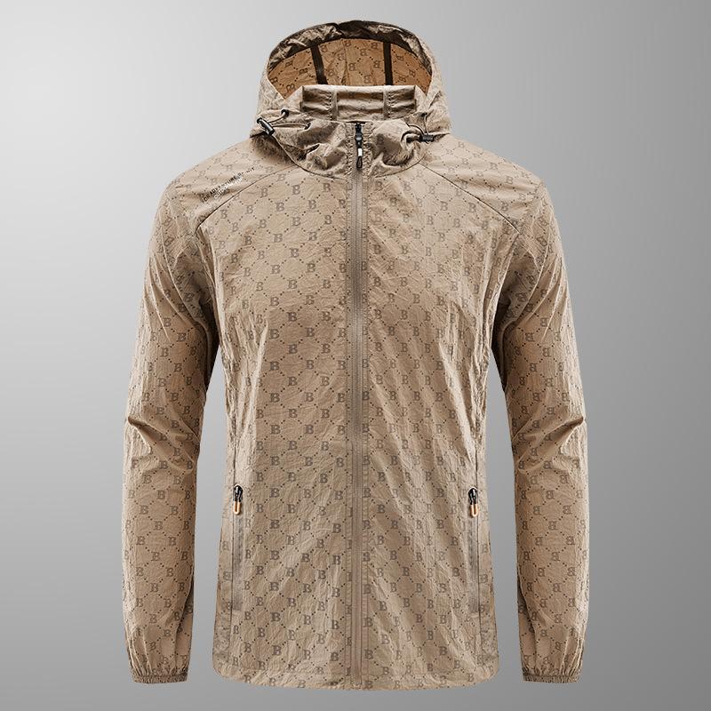 Men S Summer Lightweight Breathable Quick Dry Outdoor Sun Protection Jacket M хаки