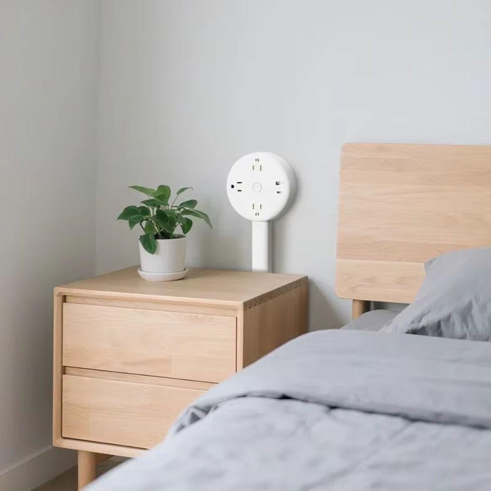 Flat Plug Power Outlets Extender Adjustable Length Wall Outlet Expander  Behind Desk