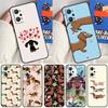 Cartoon Dachshund Dog For Realme 11 10 12 13 14 Pro Plus GT 5 6 6T GT7 Pro C61 C53 C51 C21Y C25S C55 C67 C75 Case