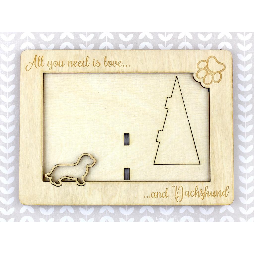 Dachshund Wire-haired, Wiener dog, Badger dog - Photo frame, engraved wooden frame, a lovely gadget for the dog lover by Art-Dog