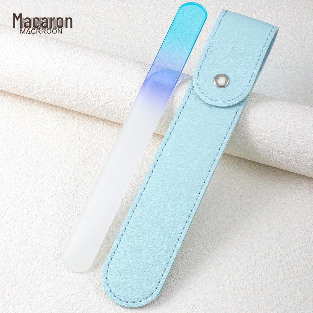 Lime à ongles et tampon double face en cristal bleu nano - Outil de manucure à grain fin