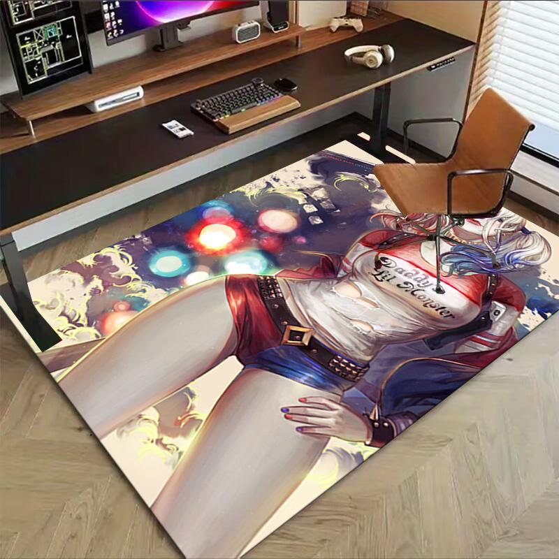 1pc Harley Quinns Wild Ride Carpet for Playroom Bedroom Living Room Sofa Home Decor,kids Game Area Rug Non-slip Floor Mat Y826170