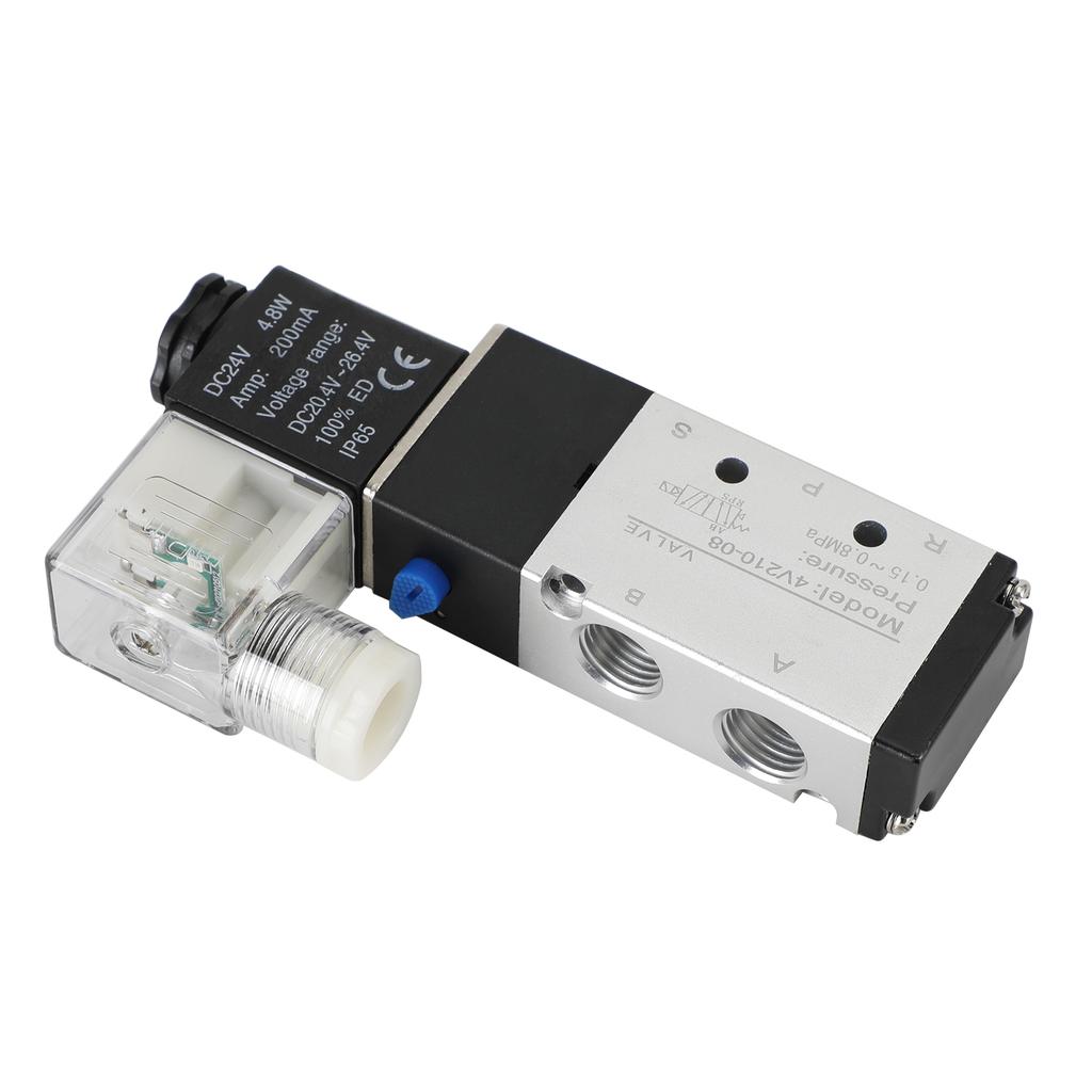4V210-08 5 Way 2 Position Dc 24V Pneumatic Electric Solenoid Air Valve