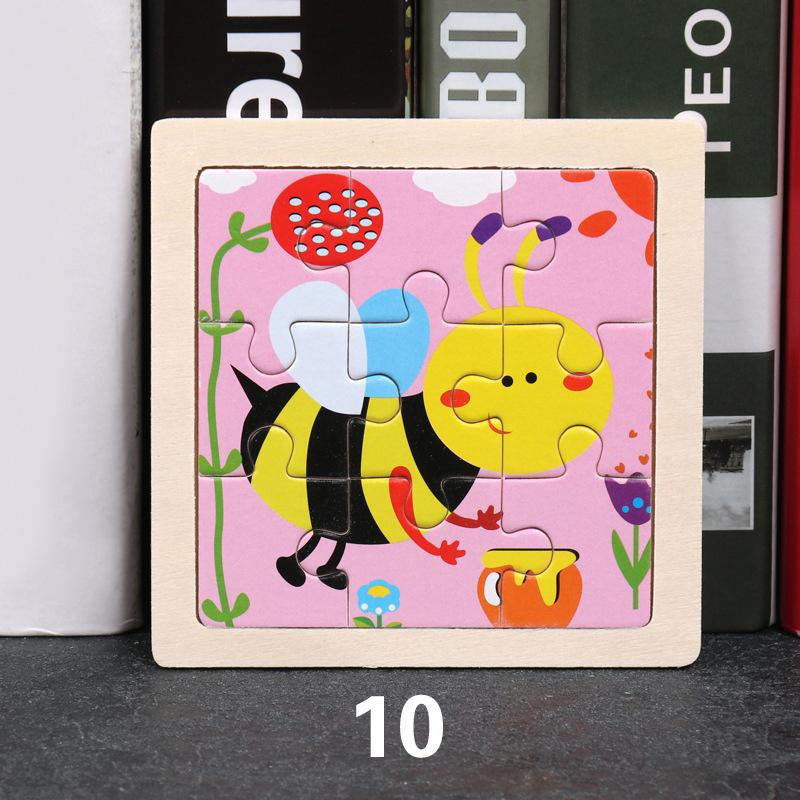 Kids Funny Cartoons Puzzle Toy Jigsaw Wooden Educational Study