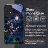 Moon Cherry Blossom Pattern Scenery Tempered Glass Phone Case for Samsung Galaxy A56 A72 A55 A54 A53 A52 A36 A15 A14 A13 Covers